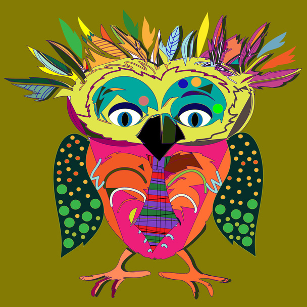 Cute Owl, cartoon drawing - Vector, Image