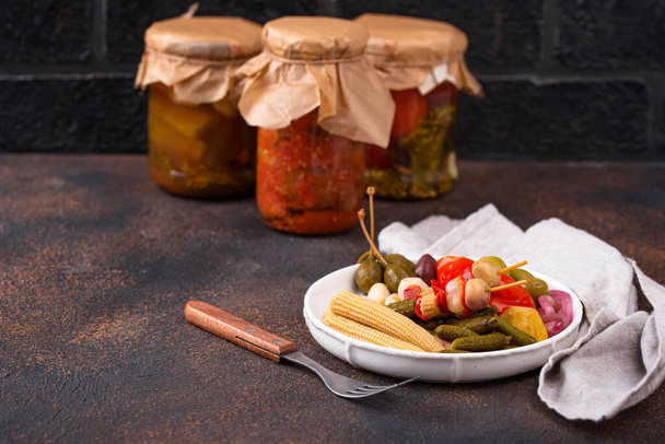 Assortment of marinated or pickled vegetable. - Photo, Image