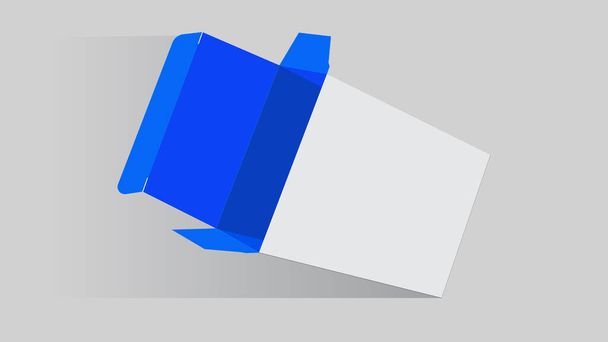 Λευκό και μπλε χρώμα Straight Tuck End κουτί προϊόν κουτί, μέγεθος διάνυσμα κουτί 3D καθιστούν - Διάνυσμα, εικόνα