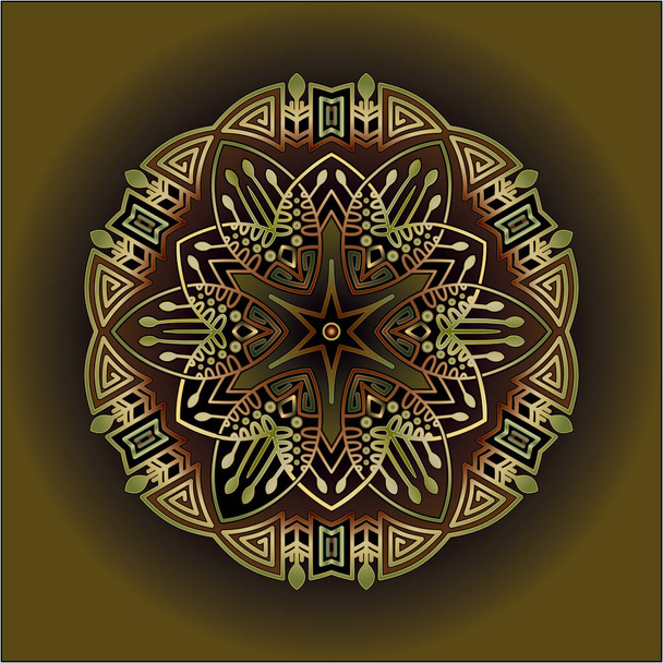 mandala art ornament for printing - Vector, Image