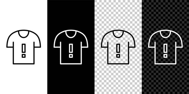 Establecer línea T-shirt protesta icono aislado sobre fondo blanco y negro. Vector. - Vector, imagen