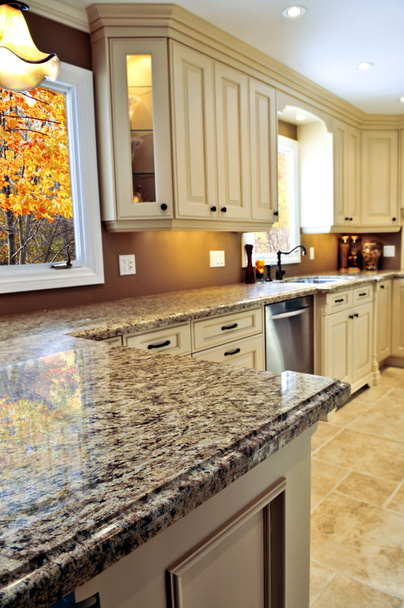 Modern luxury kitchen interior with granite countertop - Fotografie, Obrázek