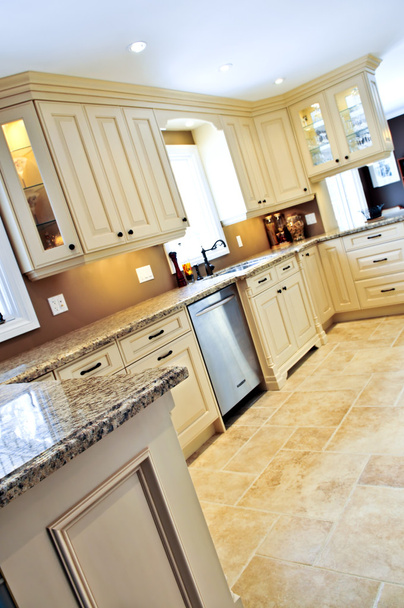 Modern kitchen with tile floor - Foto, Imagem