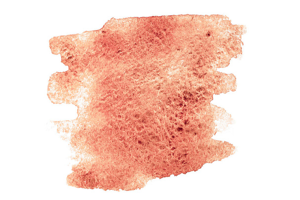 Aquarellstruktur. Abstraktes Aquarell-Farbmuster isoliert auf Aquarellpapier Hintergrund. Tintenfleck für Pinseldesign. Rote Kunst Tapete Grunge-Effekt - Foto, Bild