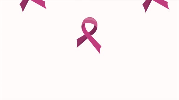 cintas rosadas patrón cáncer de mama - Imágenes, Vídeo