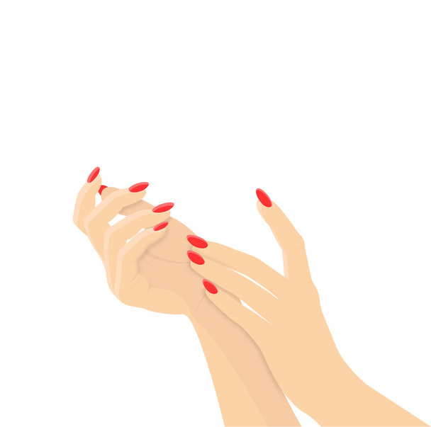 Wektor ilustracja manicure ręce kobiety - Wektor, obraz