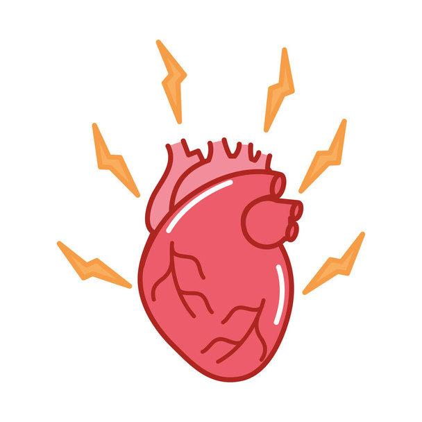 human heart illness - Vector, Image