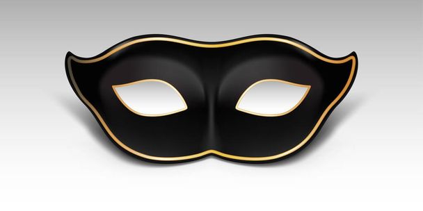 zlatá a černá karnevalová maska. maškarní teatrální vektorová ikona - Vektor, obrázek