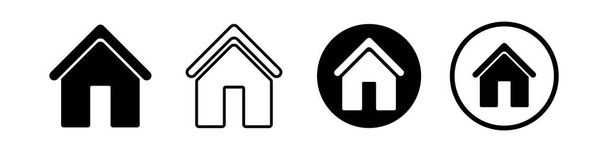 иконки домов в простом стиле на белом фоне - Вектор,изображение