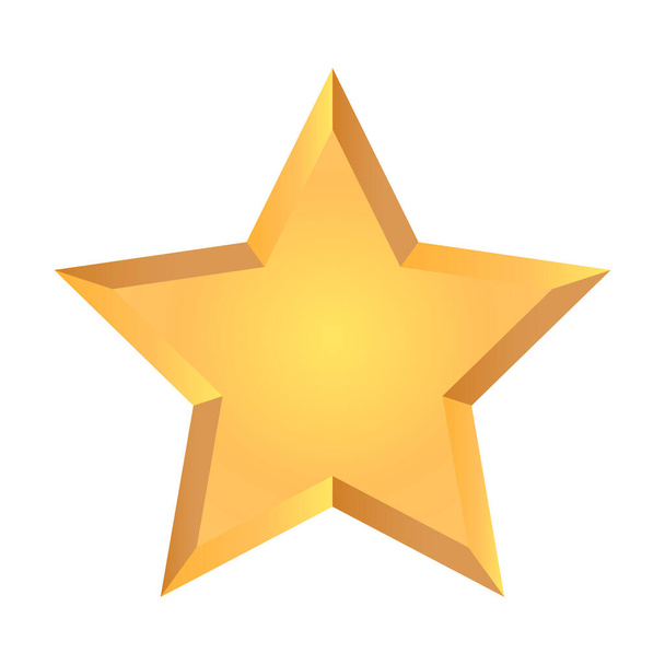 yellow star flat icon isolated on white background - Wektor, obraz