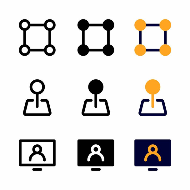 conjunto de iconos de pin con tres estilos para presentación, banner y redes sociales - Vector, imagen