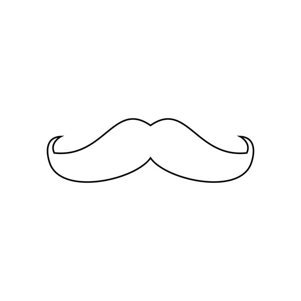 hand drawn mustache icon illustration, vector on white background - Vector, Image