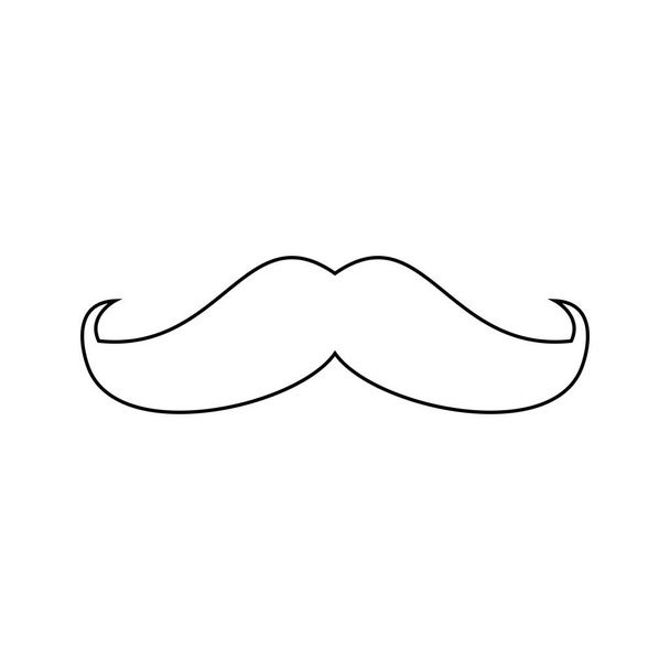 hand drawn mustache icon illustration, vector on white background - Vector, Image