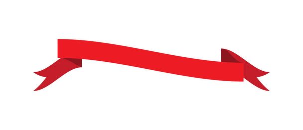cinta roja aislada sobre fondo blanco - Vector, Imagen