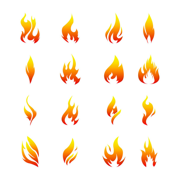 ensemble de flammes de feu, illustration vectorielle - Vecteur, image