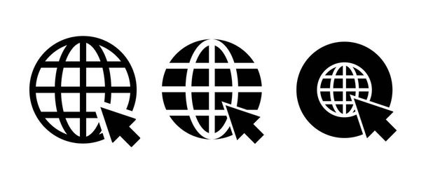 földgömb ikonok. internetes koncepció web design, weboldal és logó. izolált vektor illusztráció - Vektor, kép