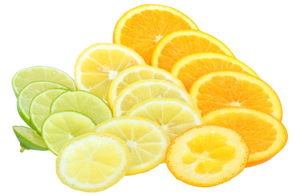 Fresh orange,lime and lemon cut - Photo, Image