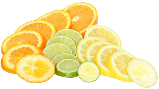 Fresh orange,lime and lemon cut - Valokuva, kuva