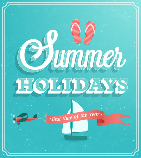 Summer Holidays typographic design. - Vector, afbeelding