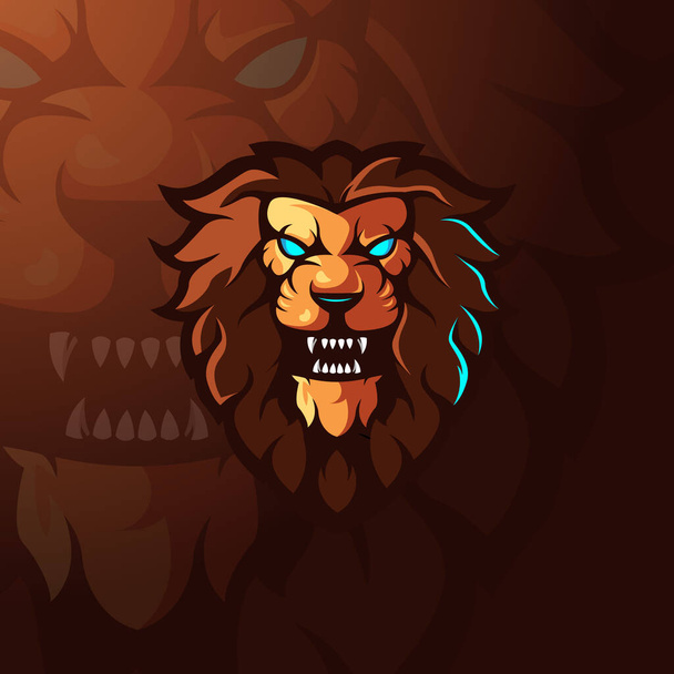 Logo maskotki lwa dla sportu, gier i drużyny - Wektor, obraz