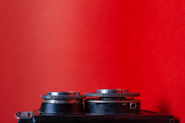 lenses of an old vintage close-up camera. - Foto, Imagen