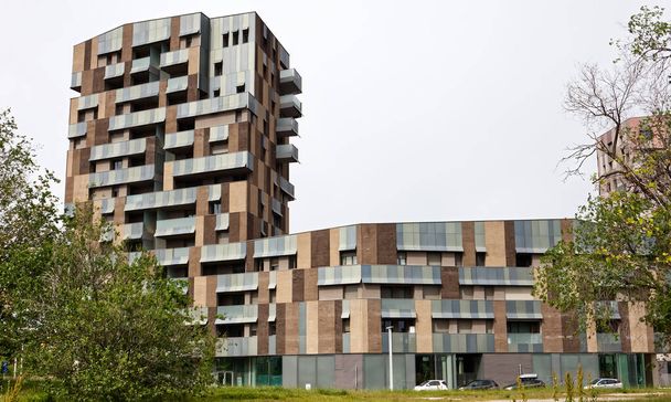 View of Trilogia Navile Condominium Residences in Bologna designed by architect Cino Zucchi. Italy - Foto, Imagen