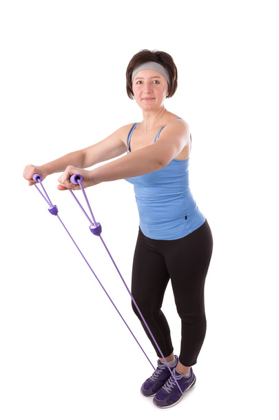 Woman doing fitness exercise. For the health. - Φωτογραφία, εικόνα