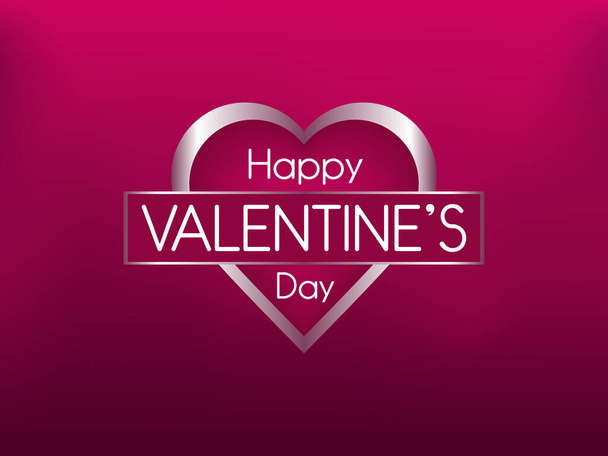 Happy valentines day pink illustration. Celebrating Valentine with a pink heart for Valentine's Day. Vector illustration eps10. - Вектор,изображение