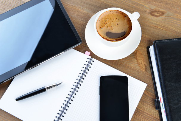  notebook and cup of coffee - Photo, image