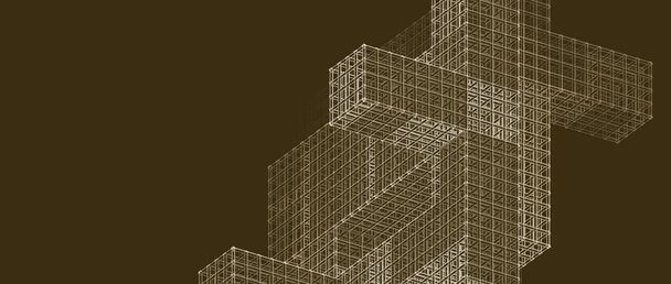 architettura astratta progettazione di ingegneria 3d rendering schizzo - Foto, immagini