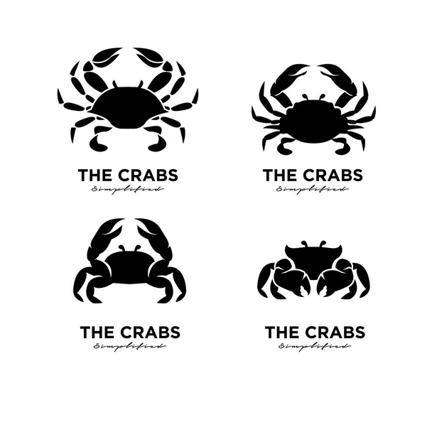 collezione set semplice Crab Logo Design Vector Template Design moderno Vector Illustrazione sfondo isolato - Vettoriali, immagini