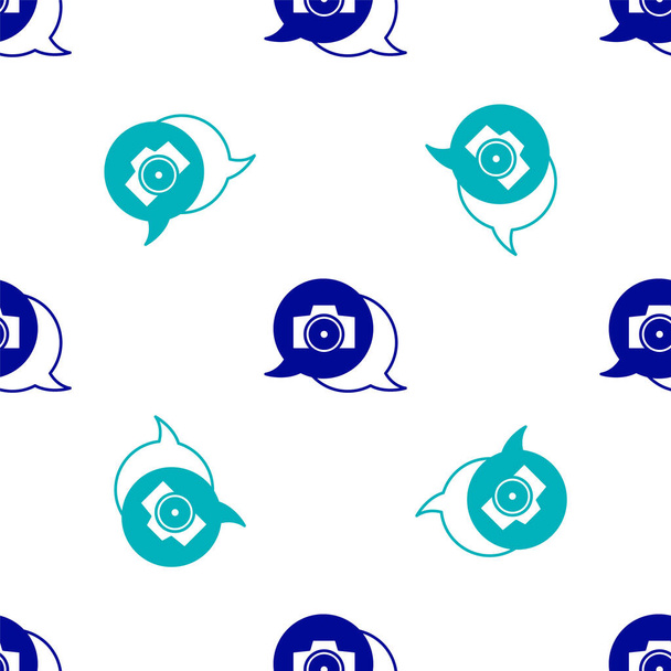 Immagine blu icona della fotocamera isolato modello senza soluzione di continuità su sfondo bianco. Foto camera. Fotografia digitale. Vettore. - Vettoriali, immagini