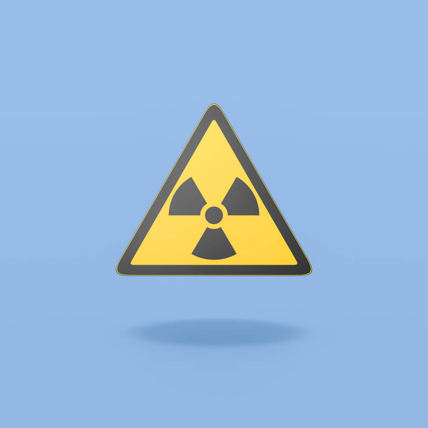 Símbolo de peligro de radiación sobre fondo azul - Foto, Imagen