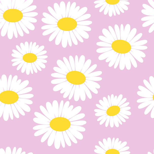 Ilustración de vectores de patrón sin costuras Daisy. Patrón floral bastante para imprimir.  - Vector, Imagen