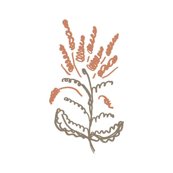 Naive carved doodle neutral flower motif icon. Cute rustic folk silhouette illustration clipart. Decorative hand carved lino unisex sticker. Isolated minimal gender neutral. Vector design element - Vetor, Imagem
