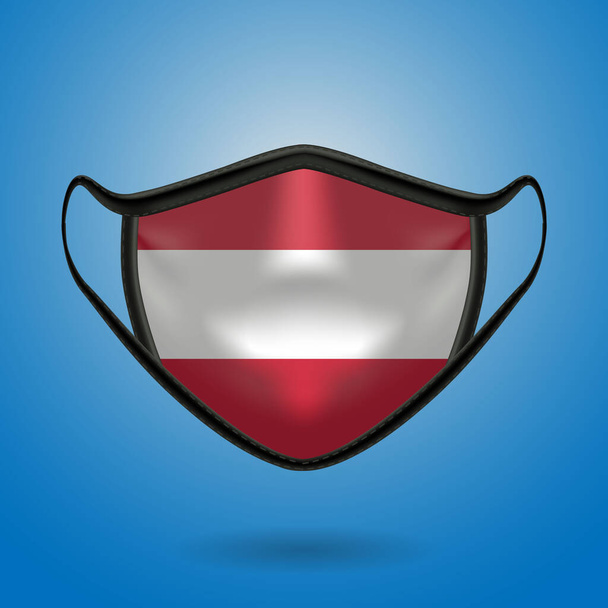 Realistic Protective Medical Mask with National Flag of Austria. Health care and medical concept With the flag. Vector illustration. - Vector, Image