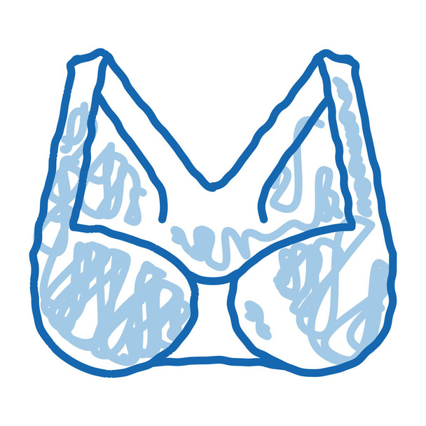 Sportive Bra sketch icon vector. Hand drawn blue doodle line art Sportive Bra sign. isolated symbol illustration - Vector, Image
