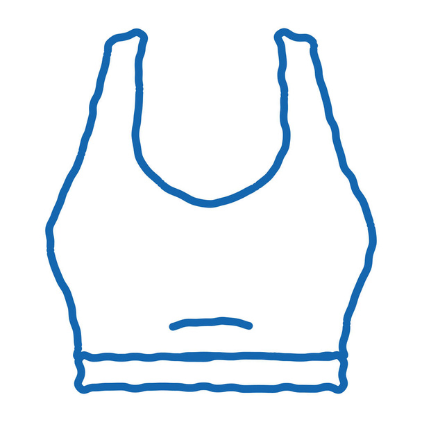 Sport Unterwäsche Skizze Symbol Vektor. Handgezeichnete blaue Doodle Line Art Sport Underwear Zeichen. isolierte Symbolillustration - Vektor, Bild
