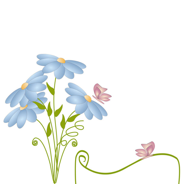 Fondo floral con flores vintage diseño vectorial y espacio de copia. - Vector, imagen