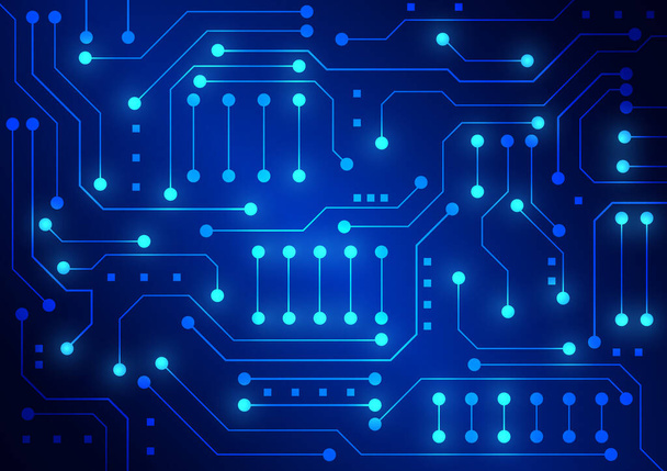 Fondo de tecnología de circuitos con sistema de conexión de datos digitales de alta tecnología y diseño electrónico por computadora - Vector, Imagen