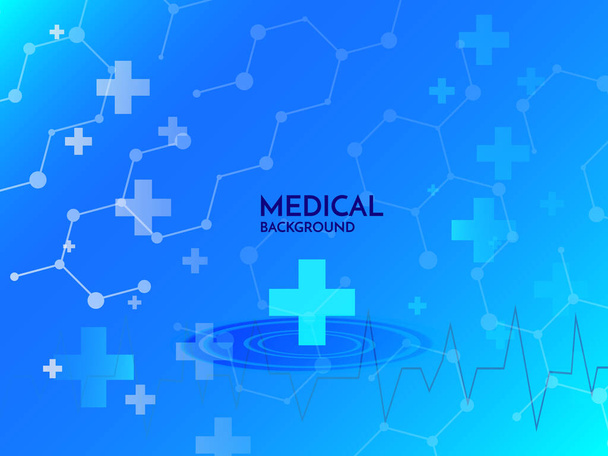 Синий фон здравоохранения и медицинской науки - Вектор,изображение