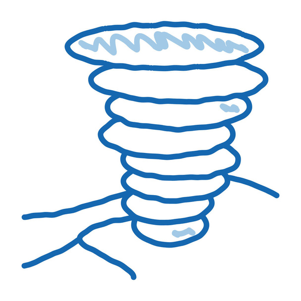 Tornado Campo esboço ícone vetor. Mão desenhado azul doodle linha arte Tornado Campo sinal isométrico. ilustração de símbolo isolado - Vetor, Imagem