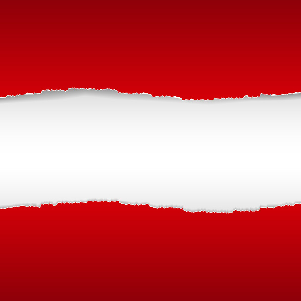 Cartel de papel roto rojo
 - Vector, Imagen