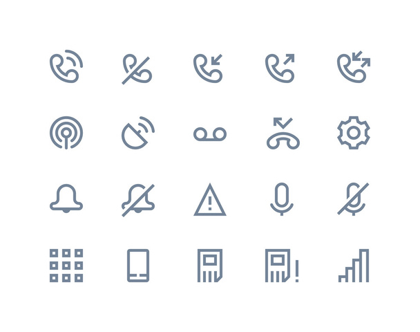 Phone logs icons. Line series - Vector, Image