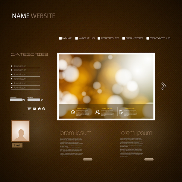 Website Design Template, easy all editable - Vektor, Bild