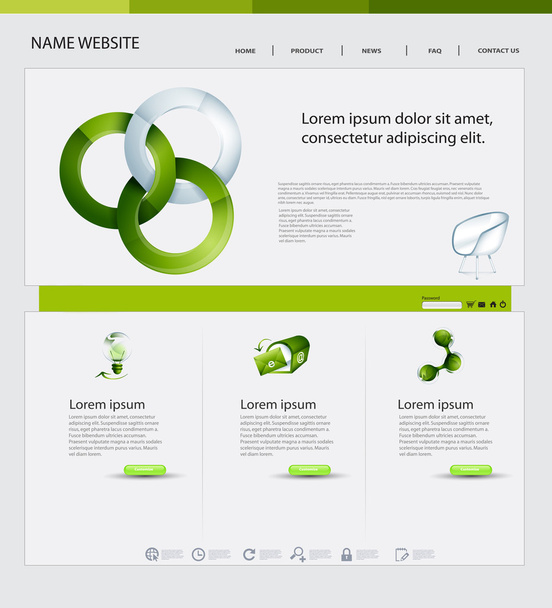 Website Design, Ecological Theme - Vektor, obrázek