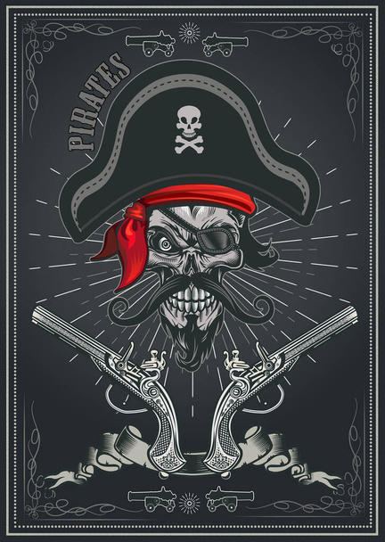 Jolly Roger Pirate Totenkopf - Vektor, Bild