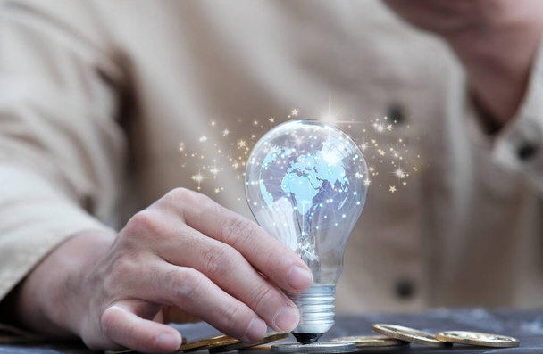 light bulb background and space for innovation idea concept - Photo, Image