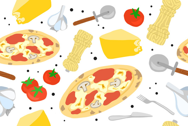 Pizza italiana
 - Vector, Imagen