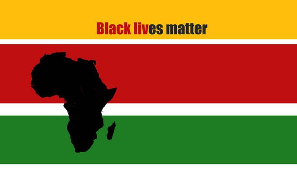 Cartaz de protesto sobre racismo pelos direitos humanos no mundo, com mapa africano e fundo colorido - Foto, Imagem
